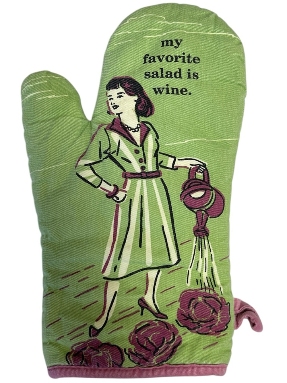 Blue Q Funny Wine Oven Mitt Retro Kitchen Decor Gift Cotton